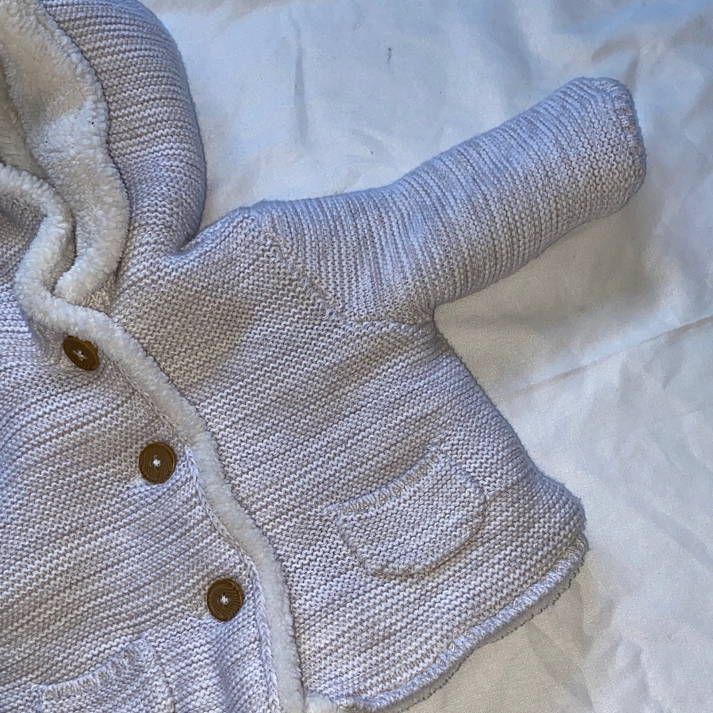 Carter's Cream Knit Puffer Jacket - Picture 3 of 11